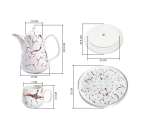 Vicenza Perlengkapan Minum Teh Set Livia Motif Marmer – Putih TM89